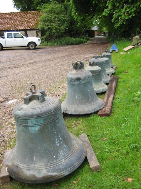 The bells at the side of the car park waiting for the lorry.